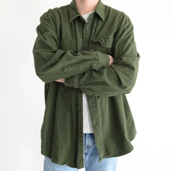 C&B Croft & Barrow Vintage Hunter Green Collared Shacket Jacket ~2XL - Picture 3 of 12